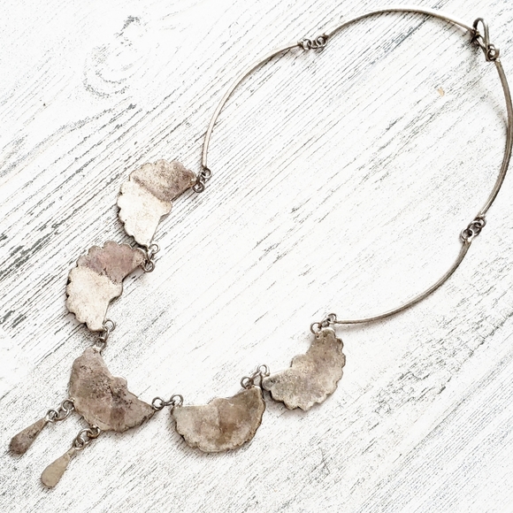 Mexico Sterling Black Onyx, MOP, Abalone Necklace. - Picture 10 of 16